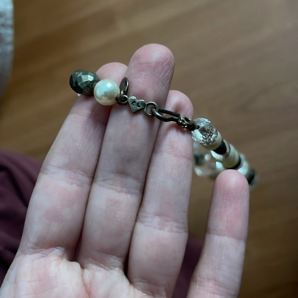 Chan Luu Crystal Pearl and Pyrite Necklace - Picture 2 of 3